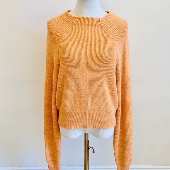 Free People Mock Neck Pullover Sweater Orange Zest Size XS - Picture 8 of 12